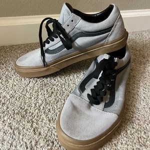 Gray and black vans men’s 7.5 women’s 9